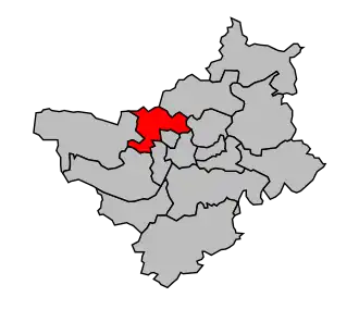 Kanton na mapě arrondissementu Angers