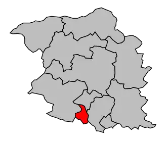 Kanton na mapě arrondissementu Cholet