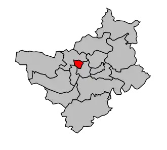 Kanton na mapě arrondissementu Angers