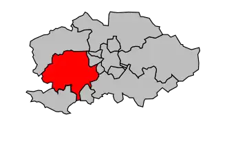 Kanton na mapě arrondissementu Reims