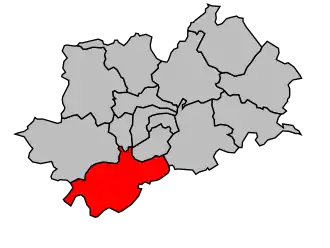 Kanton na mapě arrondissementu Chaumont