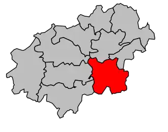 Kanton na mapě arrondissementu Langres