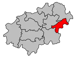 Kanton na mapě arrondissementu Langres