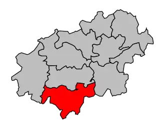 Kanton na mapě arrondissementu Langres