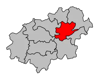 Kanton na mapě arrondissementu Langres