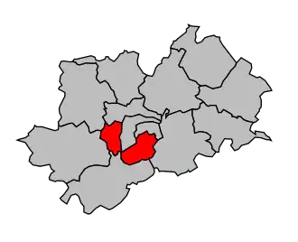 Kanton na mapě arrondissementu Chaumont