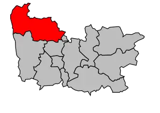 Kanton na mapě arrondissementu Laval