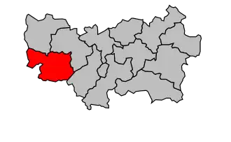 Kanton na mapě arrondissementu Mayenne