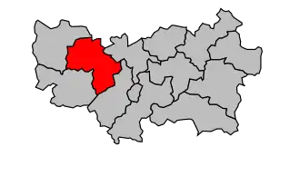 Kanton na mapě arrondissementu Mayenne