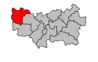 Kanton na mapě arrondissementu Mayenne