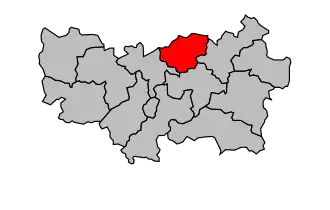 Kanton na mapě arrondissementu Mayenne