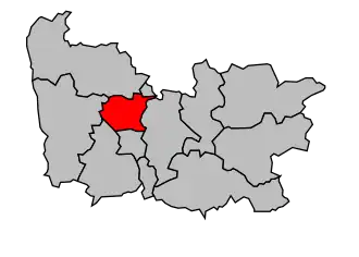 Kanton na mapě arrondissementu Laval