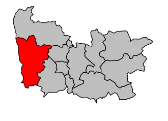 Kanton na mapě arrondissementu Laval