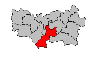 Kanton na mapě arrondissementu Mayenne