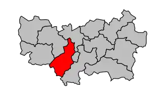 Kanton na mapě arrondissementu Mayenne