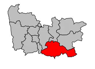 Kanton na mapě arrondissementu Laval