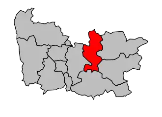 Kanton na mapě arrondissementu Laval