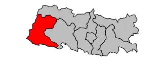 Kanton na mapě arrondissementu Château-Gontier