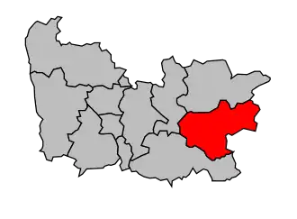 Kanton na mapě arrondissementu Laval