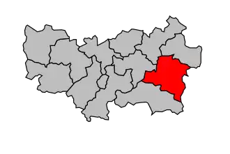 Kanton na mapě arrondissementu Mayenne