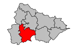 Kanton na mapě arrondissementu Lunéville