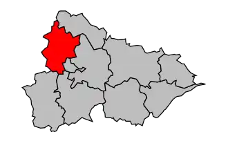 Kanton na mapě arrondissementu Lunéville