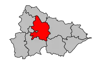 Kanton na mapě arrondissementu Lunéville