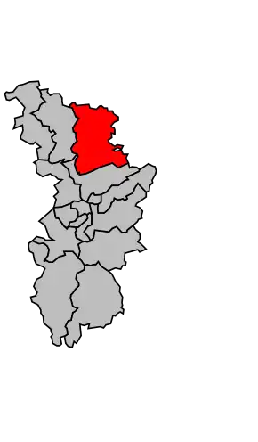 Kanton na mapě arrondissementu Nancy