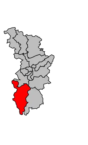 Kanton na mapě arrondissementu Nancy