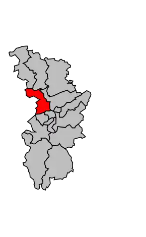 Kanton na mapě arrondissementu Nancy