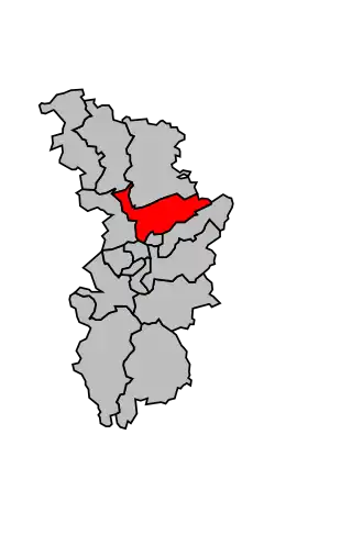 Kanton na mapě arrondissementu Nancy