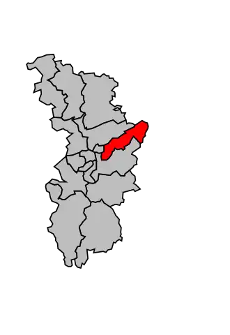 Kanton na mapě arrondissementu Nancy