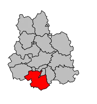 Kanton na mapě arrondissementu Verdun