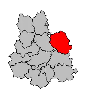 Kanton na mapě arrondissementu Verdun