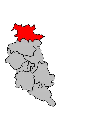 Kanton na mapě arrondissementu Verdun