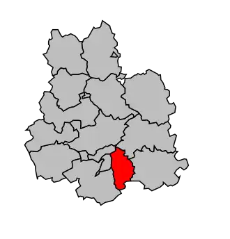 Kanton na mapě arrondissementu Verdun