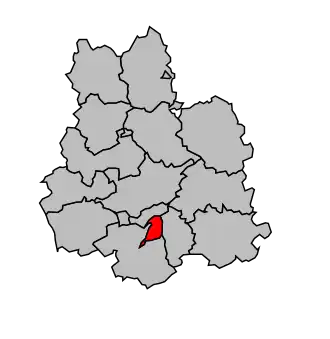 Kanton na mapě arrondissementu Verdun