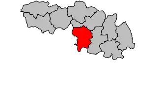 Kanton na mapě arrondissementu Pontivy