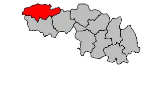 Kanton na mapě arrondissementu Pontivy