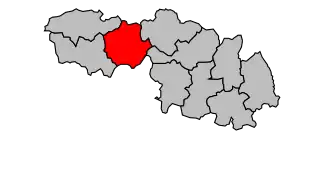 Kanton na mapě arrondissementu Pontivy