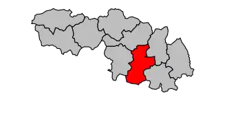 Kanton na mapě arrondissementu Pontivy