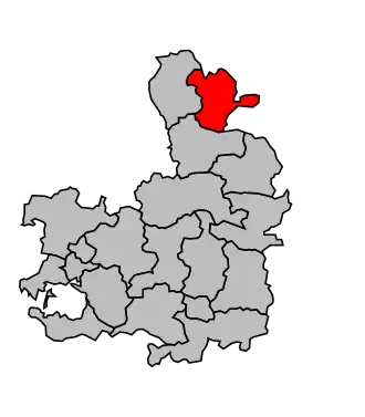 Kanton na mapě arrondissementu Vannes