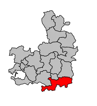 Kanton na mapě arrondissementu Vannes