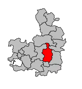 Kanton na mapě arrondissementu Vannes