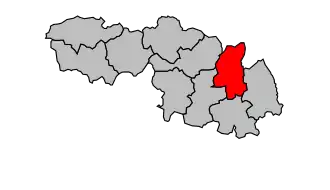 Kanton na mapě arrondissementu Pontivy