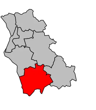 Kanton na mapě arrondissementu Cosne-Cours-sur-Loire