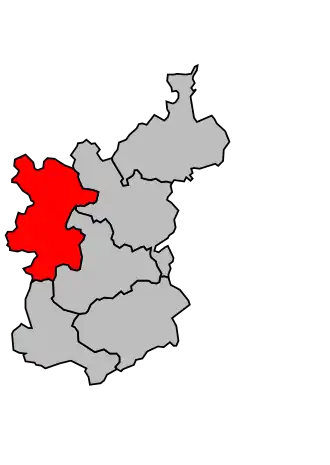 Kanton na mapě arrondissementu Château-Chinon (Ville)