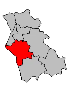 Kanton na mapě arrondissementu Cosne-Cours-sur-Loire