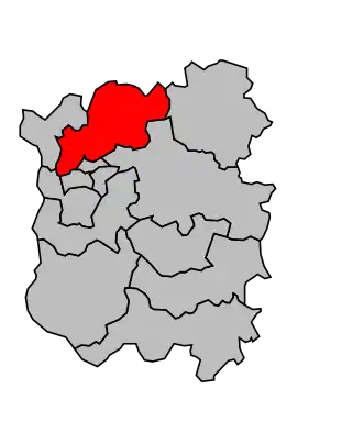 Kanton na mapě arrondissementu Nevers