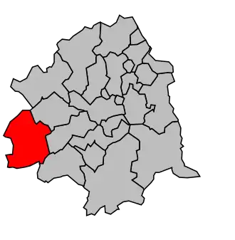 Kanton na mapě arrondissementu Lille